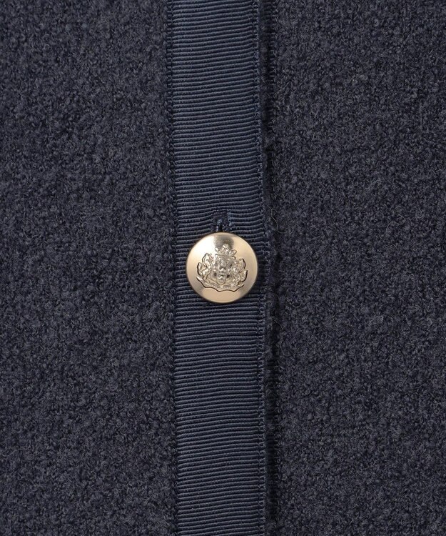 23区 S 【洗える】ミニブークレニット カーディガン ダルブルー系