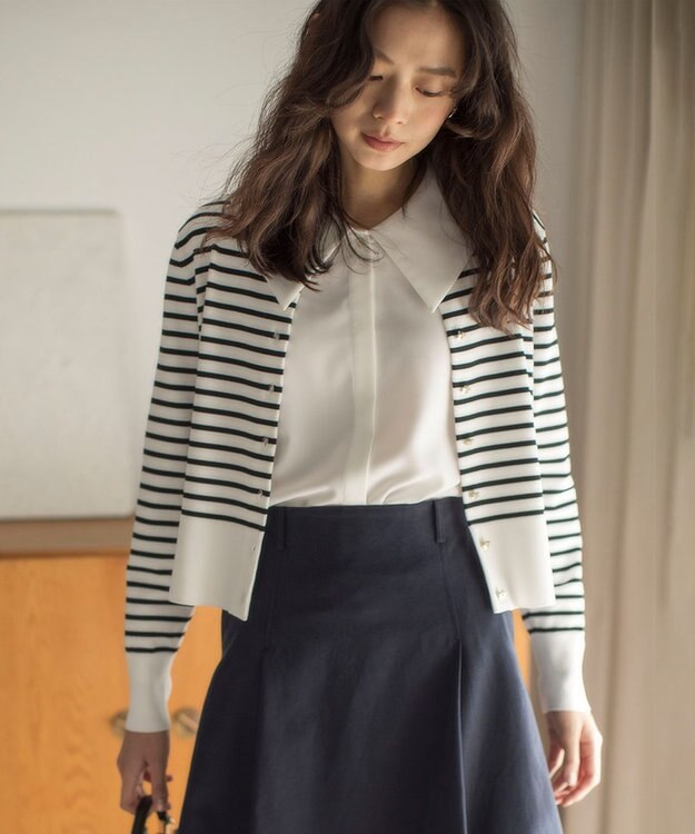 組曲 フラワーメタル ニット カーディガン オフボーダー