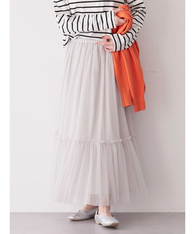 AMERICAN HOLIC ティアードチュールスカート Light Gray
