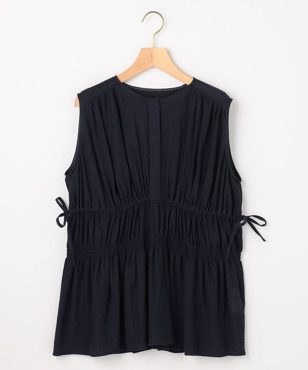 組曲 【先行予約】シアーリンクルクロス ティアードブラウス ネイビー系