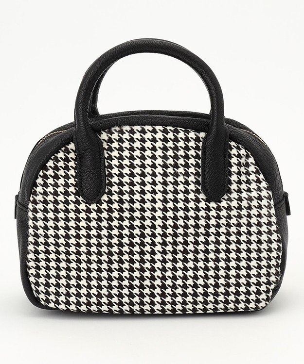 UNBILLION perche 牛革ハラコタイプ×ゴートハーフムーン2wayボストン ブラック