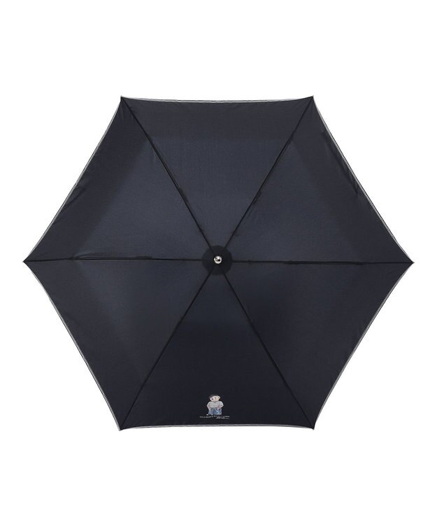 MOONBAT POLO RALPH LAUREN 折りたたみ傘 無地×フレンチベア 軽量 ネイビーブルー