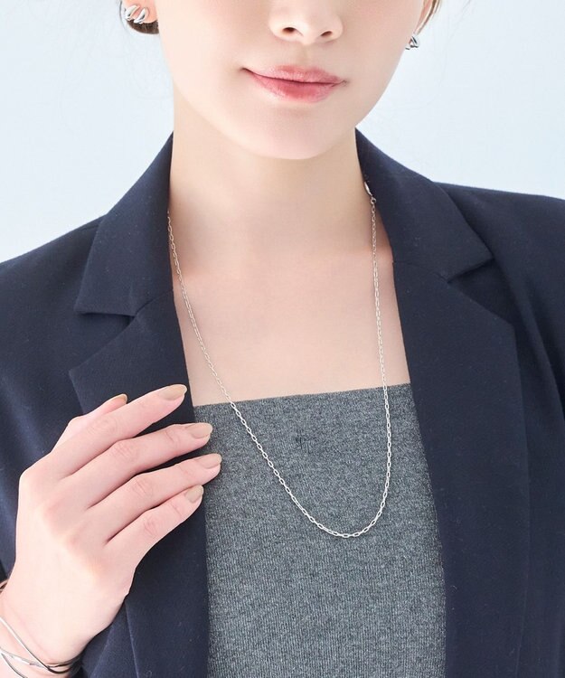 Phoebe 【金属アレルギー対応】ミニマルチェーンロングコインネックレス　シルバー　ニッケルフリー シルバー