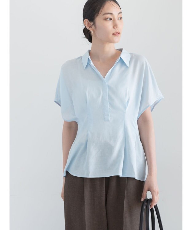 Te chichi タックブラウス サックスブルー