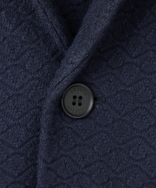 JOSEPH HOMME 新型【洗える】ヴィスコースリンクス 　ニットジャケット ネイビー系