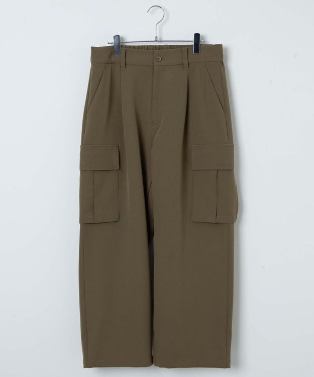 WEGO 【ユニセックス着用ITEM】トロミカーゴスラックス カーキ