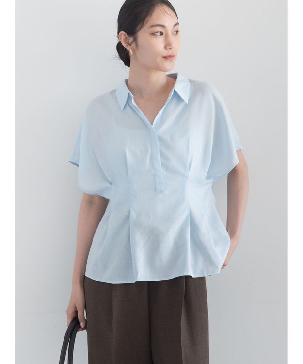 Te chichi タックブラウス サックスブルー