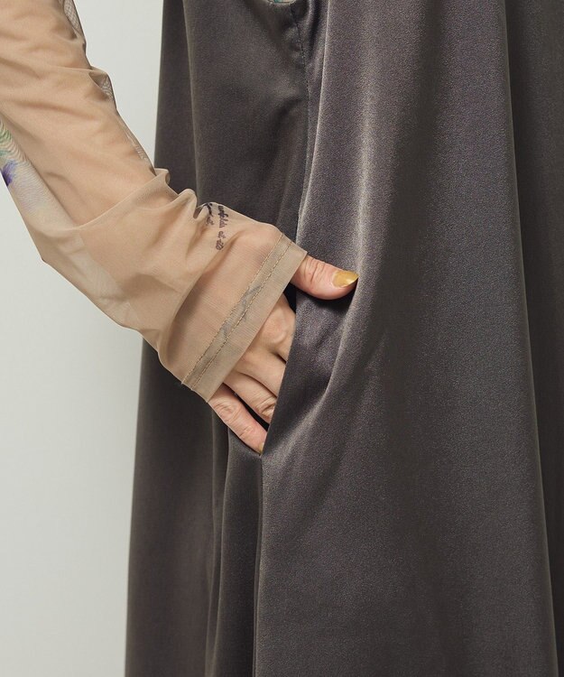 Green Parks 前後２ＷＡＹサテンキャミワンピース Gray