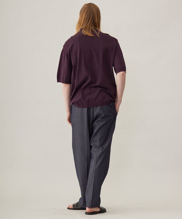 UNFILO MENS FINE MOVE ニットポロ [24年春夏商品] ボルドー