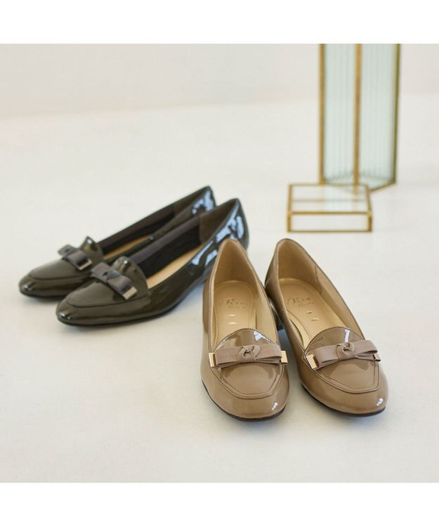 Riz raffinee 【レイン対応】リボンローファー ダークグレーエナメル