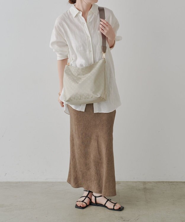 russet  ナイロンジャガード2WAYショルダーバッグ(CE-1693) Ecru