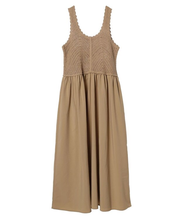 Green Parks ・ＳＵＧＡＲ　ＳＰＯＯＮ　クロシェキリカエワンピース Mocha