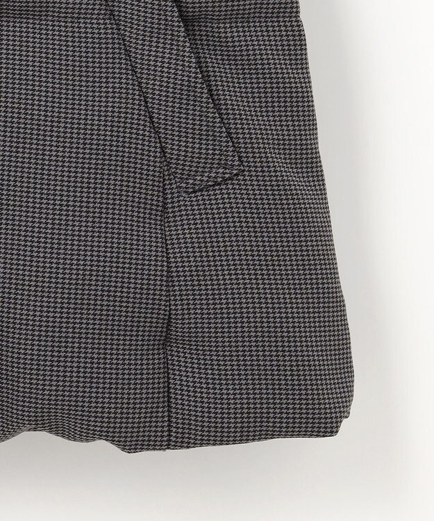 J.PRESS LADIES S 【洗える】ポリエステルハウンドトゥース ショート ダウンコート グレー系3