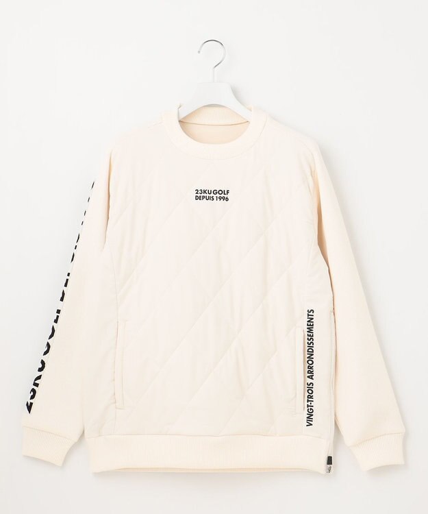 23区GOLF 【MEN】中綿キルトプルオーバー アイボリー系