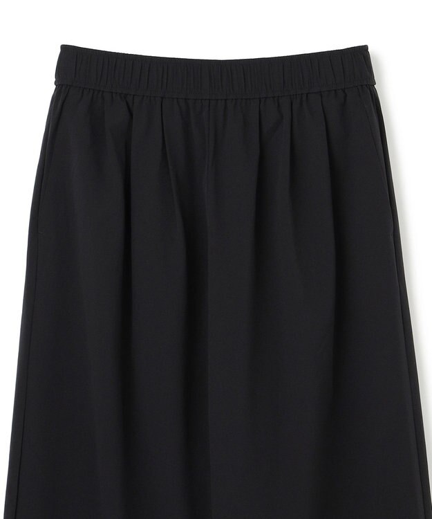 UNFILO 【セットアップ着用可/ウエストゴム】FINE MOVE ギャザーワイドパンツ ブラック