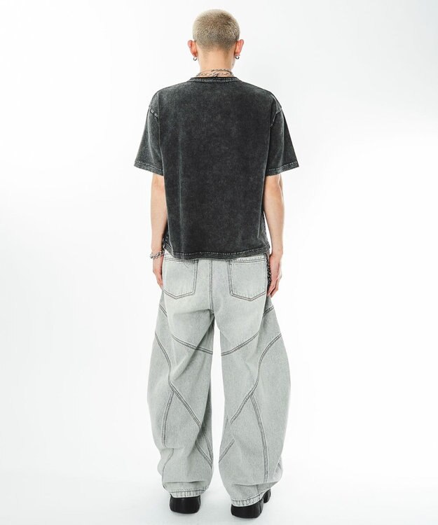 WEGO 【ユニセックス着用ITEM】グラフィックヘンリーネックT（SS） ブラック