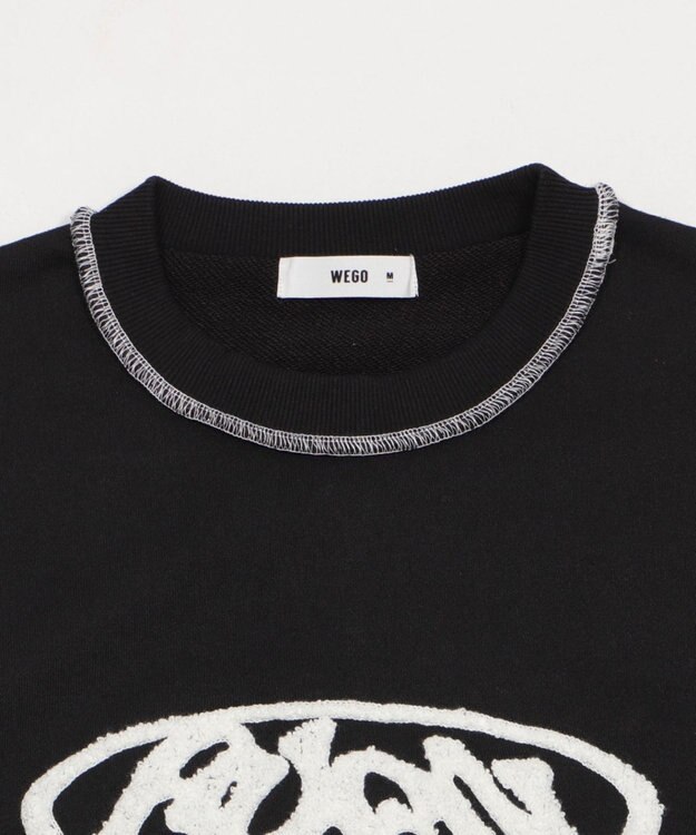 WEGO 【ユニセックス着用ITEM】ショートカラーステッチサガラロゴプルオーバー ブラック