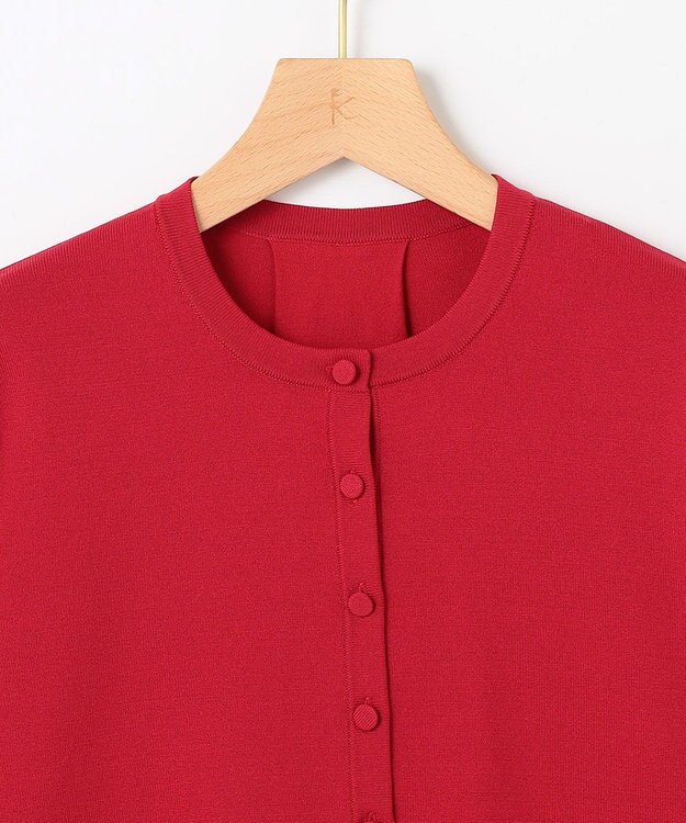 組曲 クルミボタン ニットカーディガン レッド系