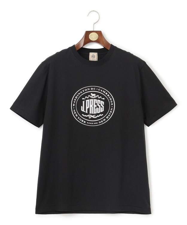 J.PRESS MEN 【WEB限定】オーバルロゴ Tシャツ ブラック系