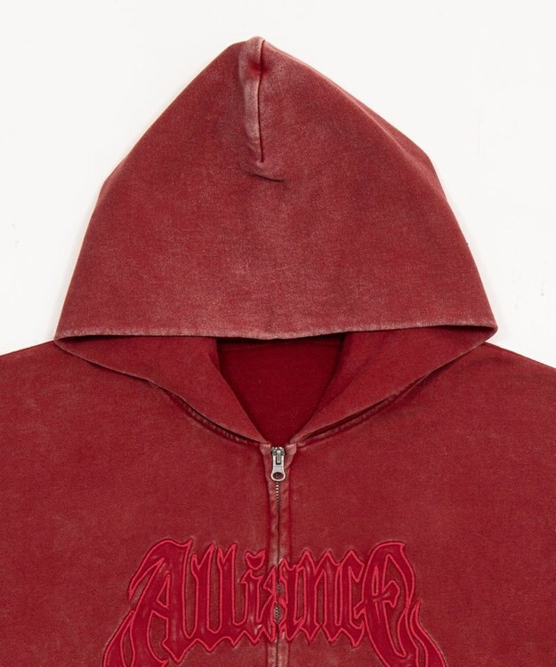 WEGO 【ユニセックス着用ITEM/SMLサイズ展開】グラフィックZIPパーカー レッド