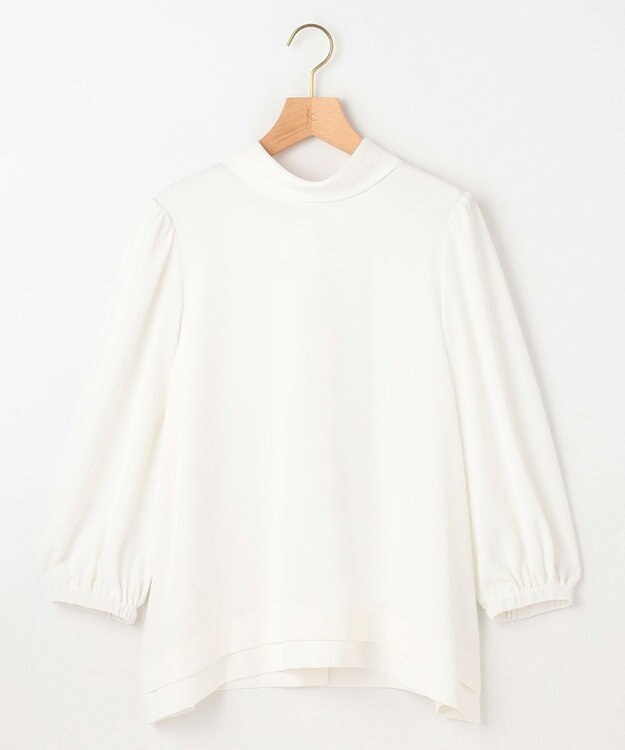 組曲 L 【KUMIKYOKU NAVY】ジョーゼットシフォン2WAY ボウタイブラウス パールホワイト系