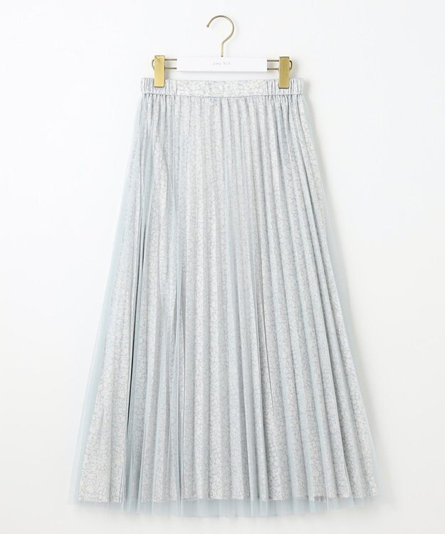 ANY SIS 【洗える】チュールレイヤードプリーツ スカート グレー