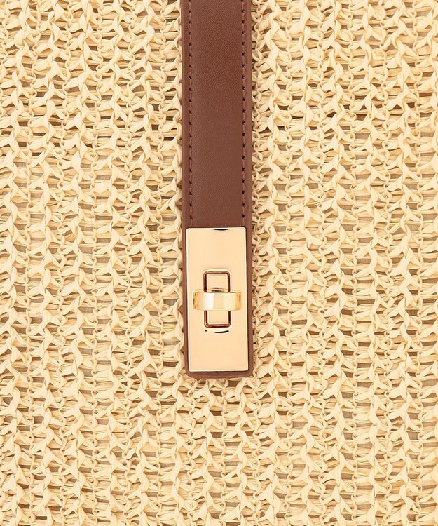 ANY フェイクラフィアワンショルダーバッグ ブラウン