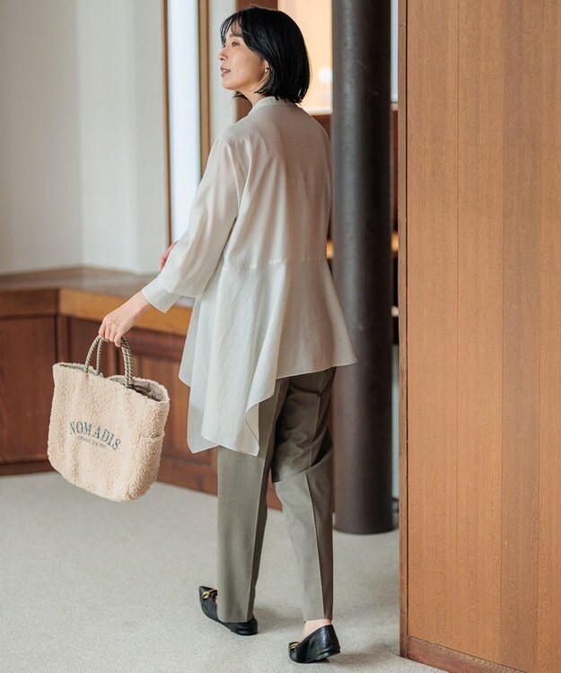 23区 【好評につき新色追加/洗える】イレギュラーヘム シアー ブラウス ベージュ系