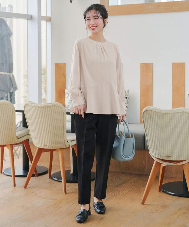 Tiaclasse L イレギュラーヘムブラウス ライトベージュ