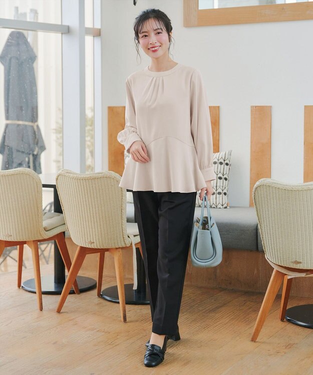 Tiaclasse L イレギュラーヘムブラウス ライトベージュ