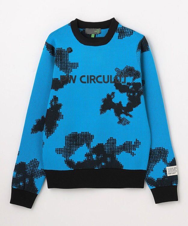 PW CIRCULUS 【WOMEN】Spark dot camouflage 軽量ニット ゴルフウェア レディース ブルー系5
