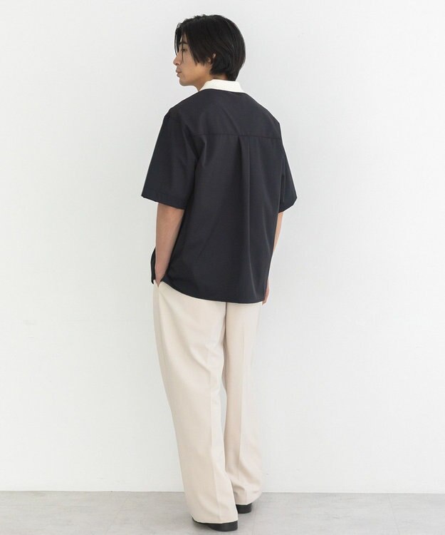 CRAFT STANDARD BOUTIQUE 【クールドライ】バイカラーニット衿ポロシャツ Black