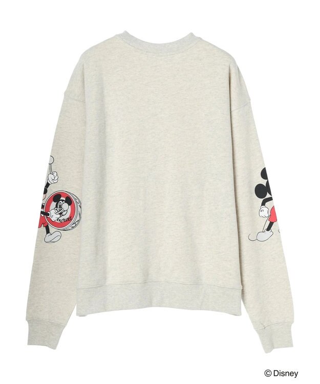 Green Parks ミッキーマウス・クラブ／袖アート裏毛プルオーバーⅡ Gray Mixture