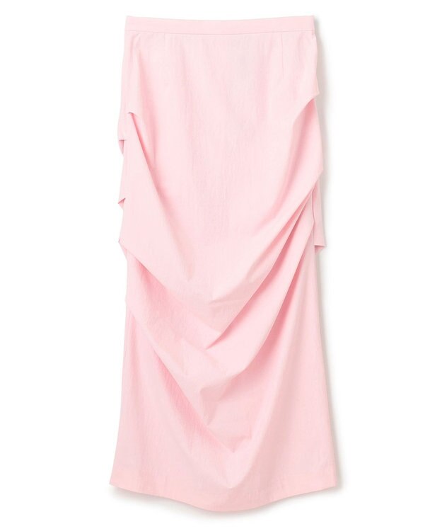 BEIGE， 【接触冷感/UVカット/洗える】YANN / サイドタックIラインロングスカート Pink