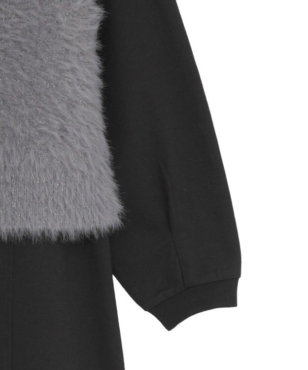 Green Parks ＳＥＴ２点ラメフェザーベスト＋ミニ裏毛ワンピース Gray