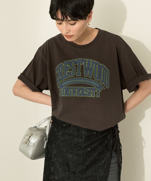 AMERICAN HOLIC バイオウォッシュ加工ロゴＴシャツ Blue