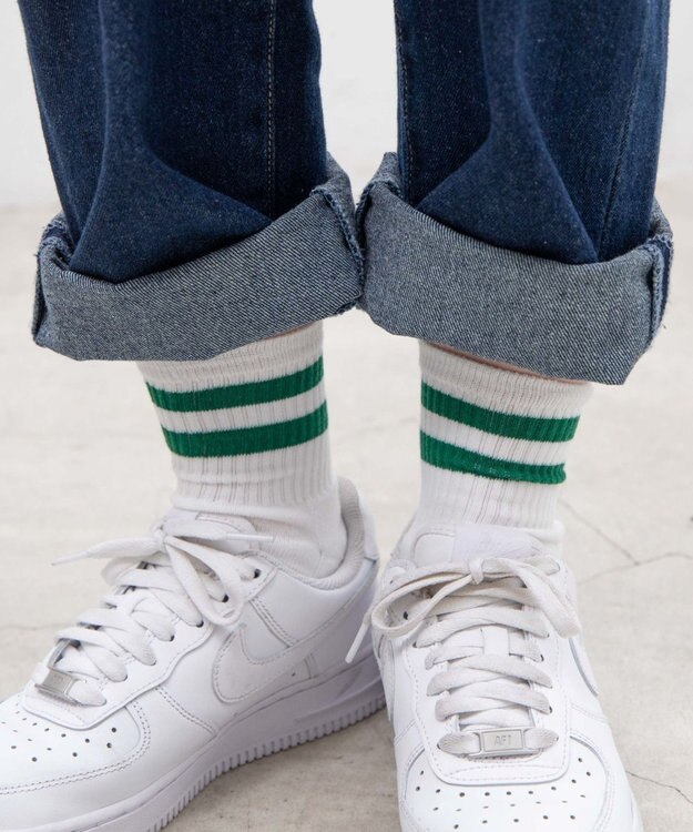 WEGO 2ラインソックス グリーン