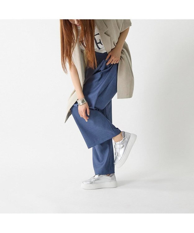 MODE ET JACOMO <MODE ET JACOMO>厚底ベルクロスニーカー シルバー