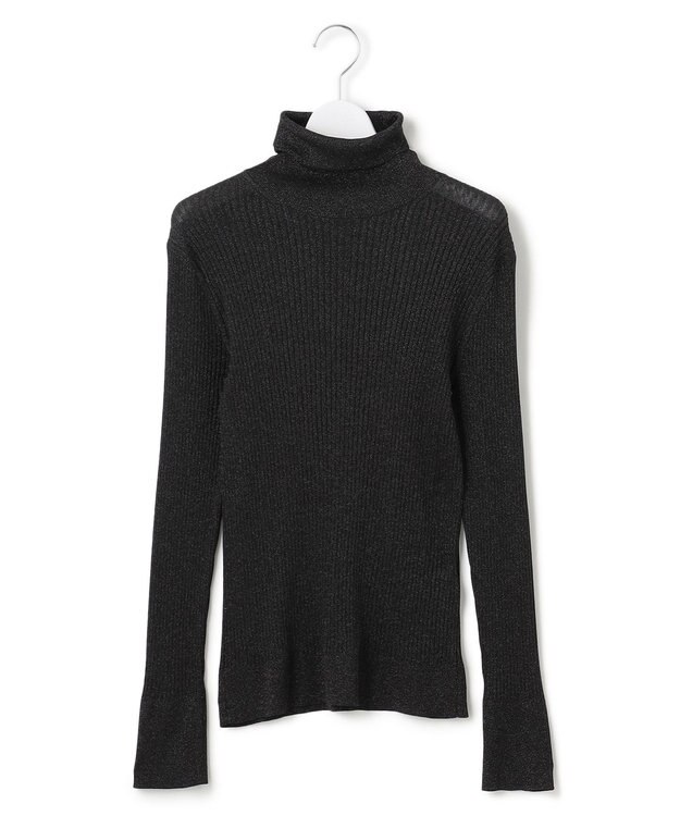 23区 【洗える】シアーラメタートル ニット ブラック系