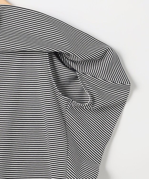 組曲 L 【先行予約】GIZAコットンオフショルダー カットソー ネイビー×オフ系2