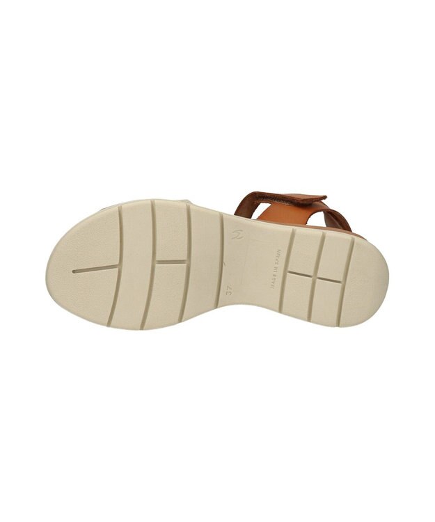 INTER-CHAUSSURES 【Marila】異素材コンビウエッジサンダル ブラウンコンビ