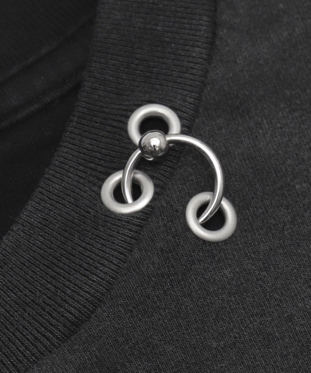 WEGO ピアス付きT（SS） スミクロ