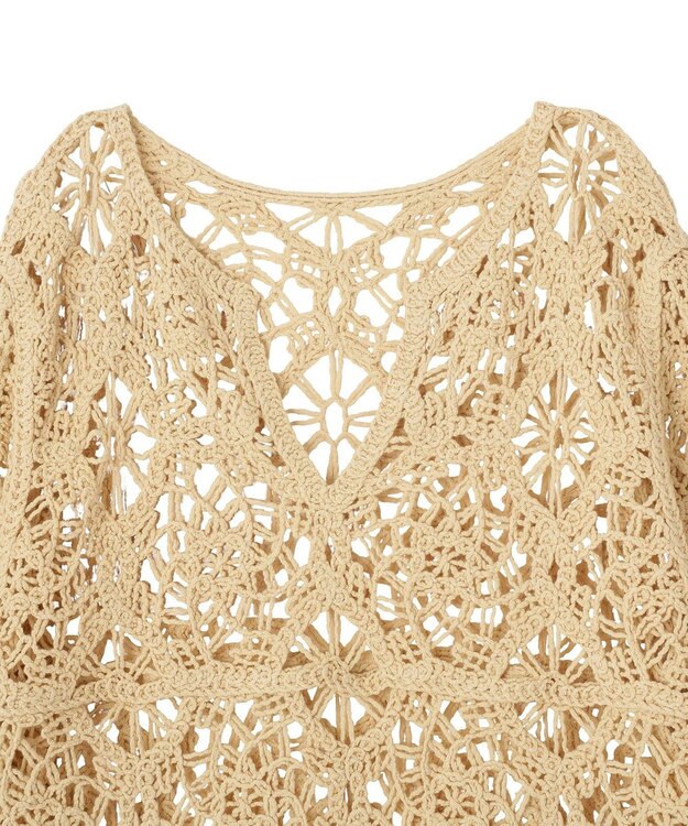 earth music&ecology クロシェ風プルオーバー Light Yellow