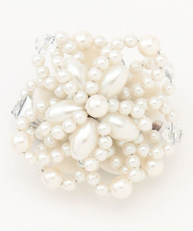 ANY SIS パール調フラワー ブローチ キスカ