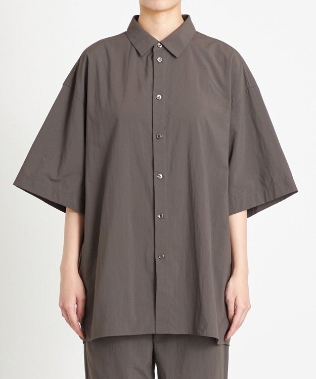 NAVE 【ReNAVE　撥水機能・UVカット・透湿・接触冷感・洗える】ナイロンタスランシャツ ダークブラウン系