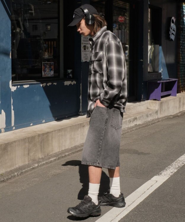 WEGO イージーバギーデニムショーツ デニムブラック