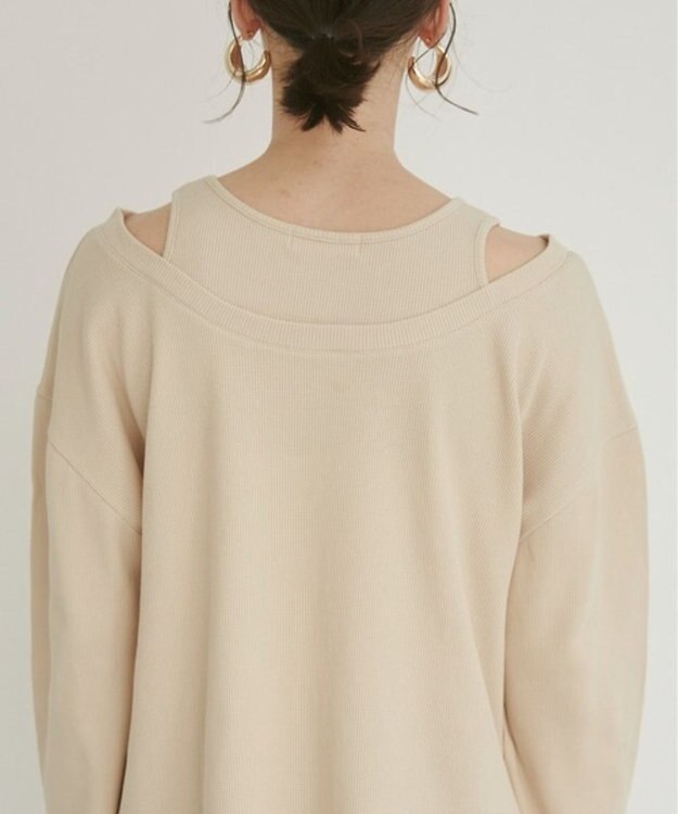 WEGO 【ANGIE VINTAGE】ワッフルフェイクレイヤードトップス ライトベージュ