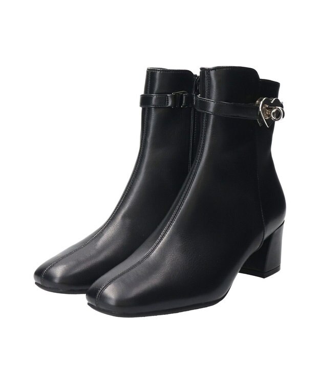 Bridget Birkin 【Bridget Birkin】ハート金具ベルトショートブーツ ブラック