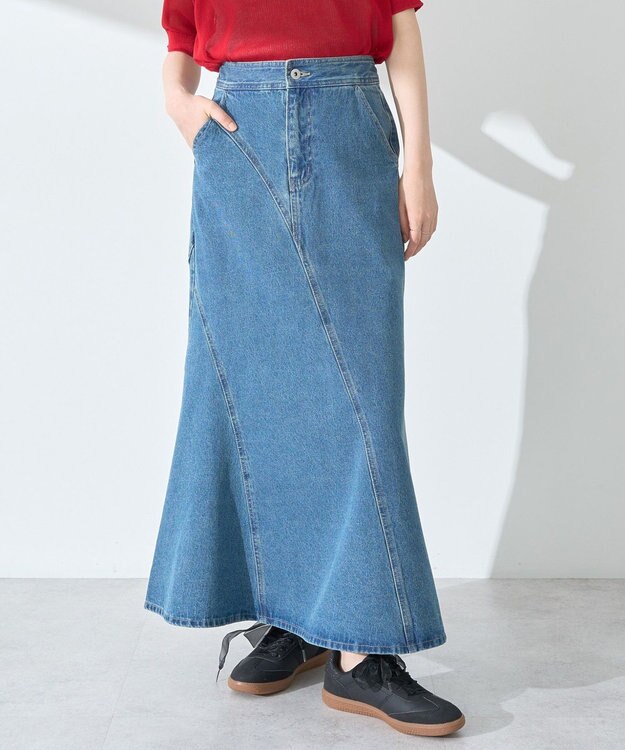 earth music&ecology エスカルゴマーメイドデニムスカート Medium Indigo