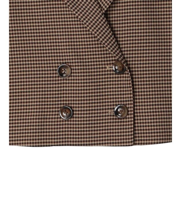 earth music&ecology チェックショートジャケット Brown